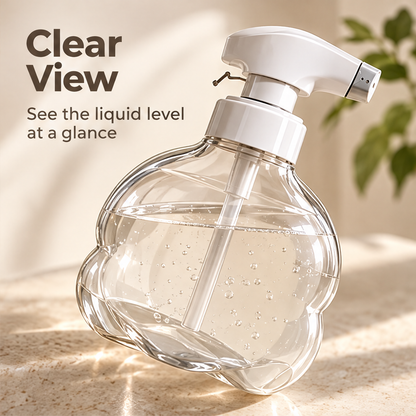 Clear curved bottle showing the remaining liquid level