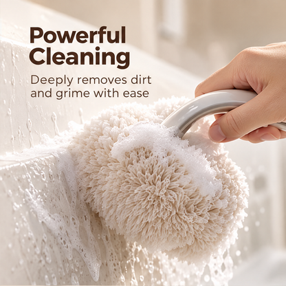 Raised arch grip above the textured cream cleaning surface